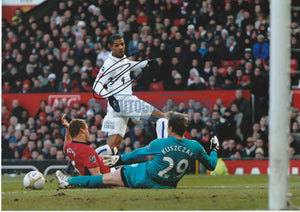 Jermaine Beckford Hand Signed FA Cup Goal Old Trafford Photo COA Proof Leeds United