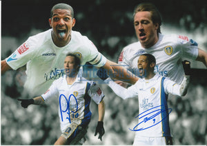 Jermaine Beckford Luciano Becchio Hand Signed Photo Leeds United COA Proof