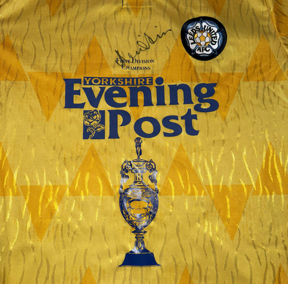 Howard Wilkinson 1992 Trophy Hand Signed Leeds United Away shirt