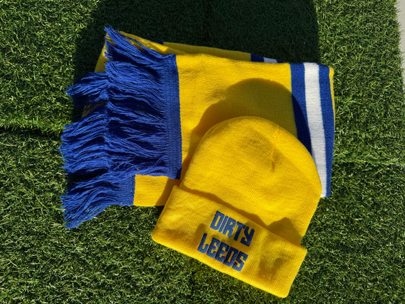 Dirty Leeds Beanie Hat Leeds United Yellow