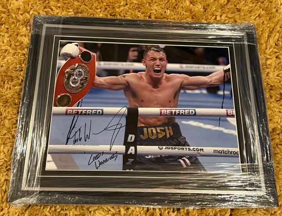 Framed Josh Warrington Hand Signed Montage Photo Leeds Warrior B